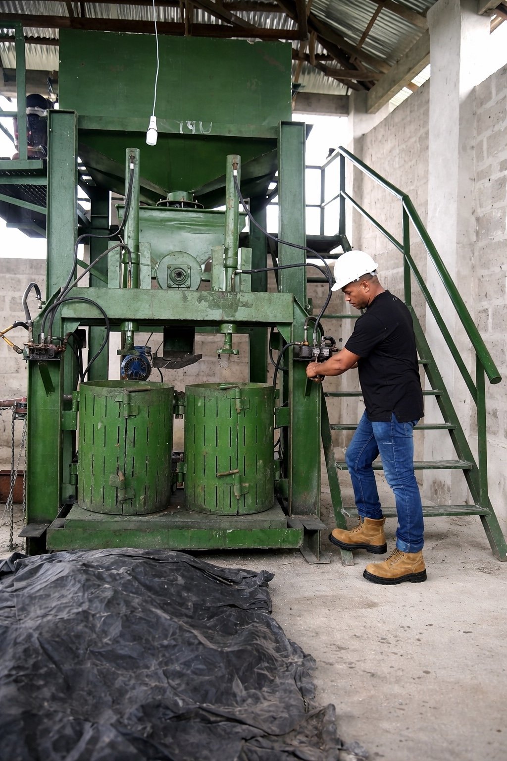 Engineer operating machine